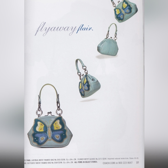 🦄 🦋 COACH BUTTERFLY MOTIF FRAME BAG G05Q-3564 🦋🦄 - Picture 3 of 17